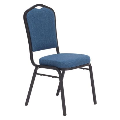 Picture of NPS® 9300 Series Deluxe Fabric Upholstered Stack Chair, Natural Blue Seat/Black Sandtex Frame