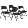 Picture of Basics by NPS® Vinyl Padded Steel Folding Chair, Black (Pack of 4)