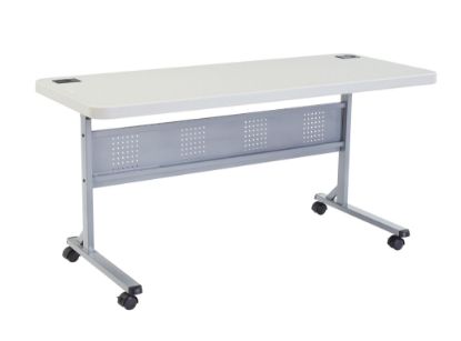 Picture of NPS® 24" x 60" Flip-N-Store Training Table, Speckled Grey