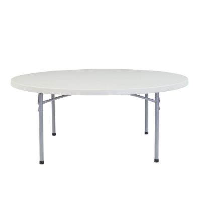 Picture of NPS® 71" Heavy Duty Round Folding Table, Speckled Grey