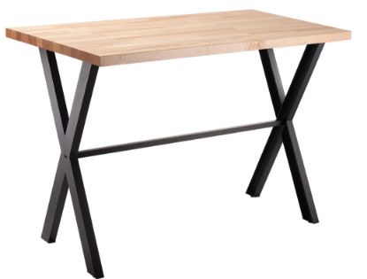 Picture of NPS® Collaborator Table, 30" x 60", Rectangle, 42" Height w/ Crossbeam, Butcherblock top