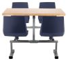 Picture of NPS® Cluster Swivel Booth, 24"x48", Butcherblock Top, Navy Seat