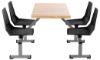 Picture of NPS® Cluster Swivel Booth, 24"x48", Butcherblock Top, Black Seat