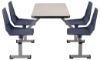 Picture of NPS® Cluster Swivel Booth, 24"x48", MDF Core/ProtectEdge, Grey Nebula Top, Navy Seat