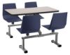 Picture of NPS® Cluster Swivel Booth, 24"x48", MDF Core/ProtectEdge, Grey Nebula Top, Navy Seat