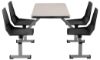 Picture of NPS® Cluster Swivel Booth, 24"x48", MDF Core/ProtectEdge, Grey Nebula Top, Black Seat