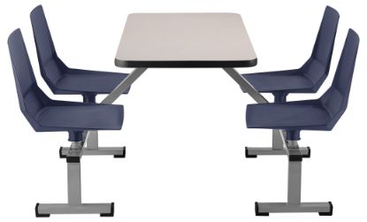 Picture of NPS® Cluster Swivel Booth, 24"x48", Particleboard Core/Edge Banding, Grey Nebula Top, Navy Seat