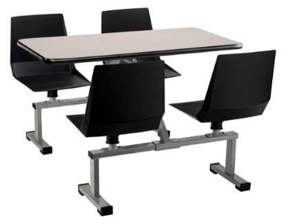 Picture of NPS® Cluster Swivel Booth, 24"x48", Particleboard Core/Edge Banding, Grey Nebula Top, Black Seat