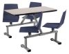 Picture of NPS® Cluster Swivel Booth, 24"x48", Particleboard Core/T-Mold, Grey Nebula Top, Navy Seat