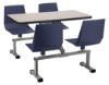 Picture of NPS® Cluster Swivel Booth, 24"x48", Particleboard Core/T-Mold, Grey Nebula Top, Navy Seat