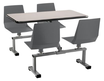 Picture of NPS® Cluster Swivel Booth, 24"x48", Particleboard Core/T-Mold, Grey Nebula Top, Charcoal Seat