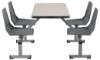 Picture of NPS® Cluster Swivel Booth, 24"x48", Particleboard Core/T-Mold, Grey Nebula Top, Charcoal Seat