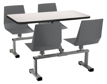 Picture of NPS® Cluster Swivel Booth, 24"x48", Whiteboard Top, Charcoal Seat