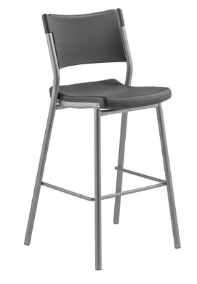 Picture of NPS® Café Time Stool, Charcoal Slate Top & Silver Frame