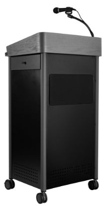 Picture of Oklahoma Sound® Greystone Lectern with Sound, Charcoal