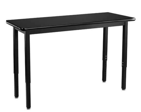 Picture of NPS® Heavy Duty Height Adjustable Steel Table, Black Frame, 18 X 42, HPL Top