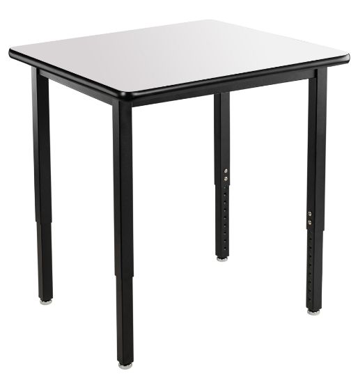 Picture of NPS® Heavy Duty Height Adjustable Steel Table, Black Frame, 24 x 24, Whiteboard Top