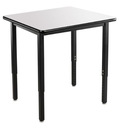 Picture of NPS® Heavy Duty Height Adjustable Steel Table, Black Frame, 24 x 30, Whiteboard Top