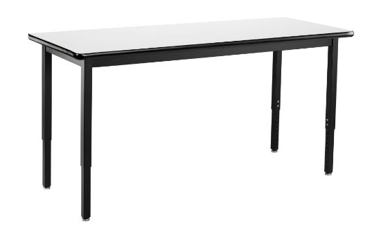 Picture of NPS® Heavy Duty Height Adjustable Steel Table, Black Frame, 24 x 42, Whiteboard Top