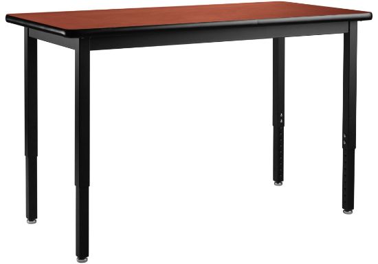 Picture of NPS® Heavy Duty Height Adjustable Steel Table, 24 X 48, HPL Top, Grey Nebula