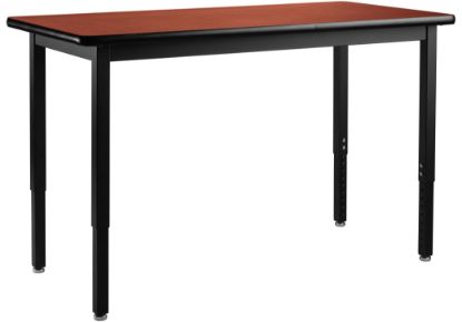 Picture of NPS® Heavy Duty Height Adjustable Steel Table, 24 X 48, HPL Top, Wild Cherry