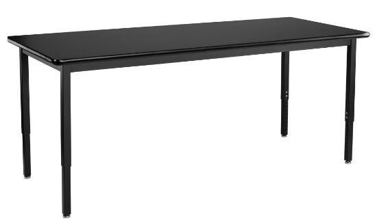 Picture of NPS® Heavy Duty Height Adjustable Steel Table, Black Frame, 24 x 84, HPL Top