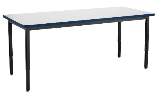 Picture of NPS® Heavy Duty Height Adjustable Steel Table, Black Frame, 24 X 84, Supreme HPL Top