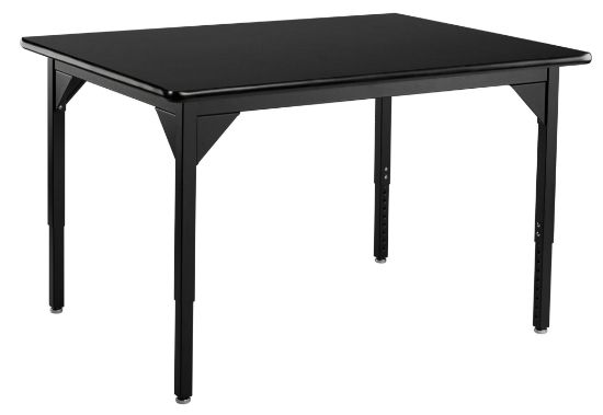 Picture of NPS® Heavy Duty Height Adjustable Steel Table, Black Frame, 36 x 42, HPL Top