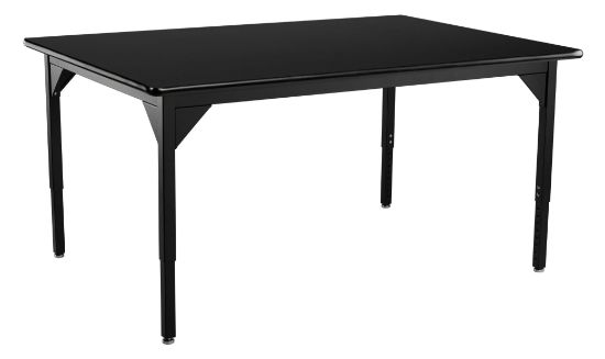 Picture of NPS® Heavy Duty Height Adjustable Steel Table, Black Frame, 42 x 42, HPL Top