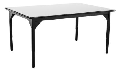 Picture of NPS® Heavy Duty Height Adjustable Steel Table, Black Frame, 42 x 42, Whiteboard Top