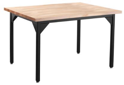 Picture of NPS® Heavy Duty  Steel Table, Black Frame, 36 x 42 x 30, Butcherblock Top