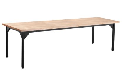 Picture of NPS® Heavy Duty  Steel Table, Black Frame, 36 x 72 x 30, Butcherblock Top