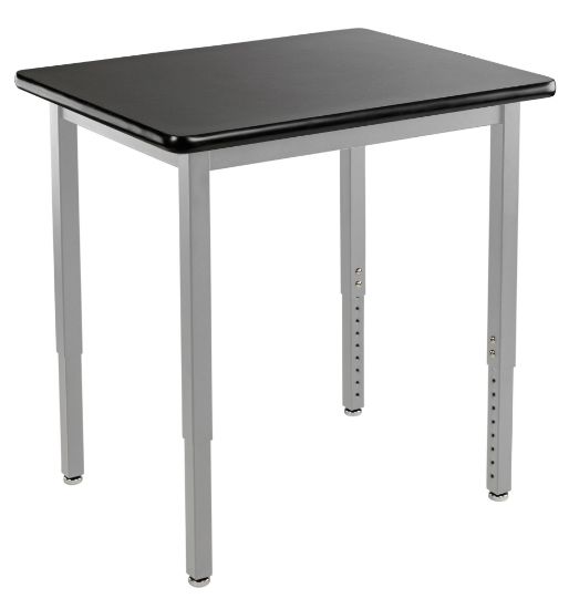 Picture of NPS® Heavy Duty Height Adjustable Steel Table, Gray Frame, 24 x 24, HPL Top