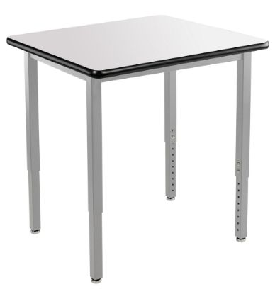 Picture of NPS® Heavy Duty Height Adjustable Steel Table, Gray Frame, 24 x 24, Whiteboard Top