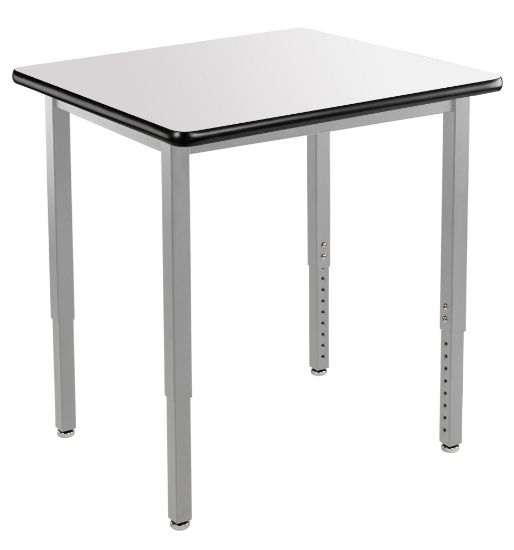 Picture of NPS® Heavy Duty Height Adjustable Steel Table, Gray Frame, 24 x 36, Whiteboard Top