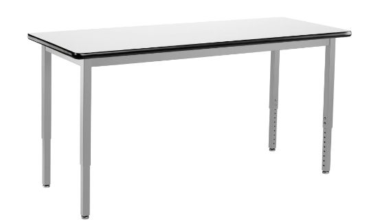 Picture of NPS® Heavy Duty Height Adjustable Steel Table, Gray Frame, 24 x 42, Whiteboard Top