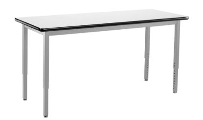 Picture of NPS® Heavy Duty Height Adjustable Steel Table, Gray Frame, 24 X 60, Whiteboard Top