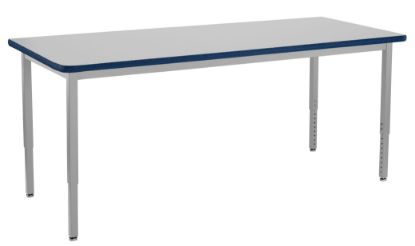 Picture of NPS® Heavy Duty Height Adjustable Steel Table, Gray Frame, 24 X 72, Supreme HPL Top