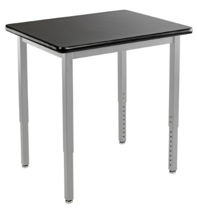 Picture of NPS® Heavy Duty Height Adjustable Steel Table, Gray Frame, 36 x 36, HPL Top
