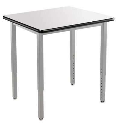 Picture of NPS® Heavy Duty Height Adjustable Steel Table, Gray Frame, 36 x 36, Whiteboard Top