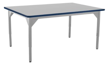 Picture of NPS® Heavy Duty Height Adjustable Steel Table, Gray Frame, 42 x 42, Supreme HPL Top