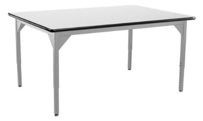 Picture of NPS® Heavy Duty Height Adjustable Steel Table, Gray Frame, 42 x 42, Whiteboard Top