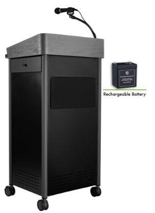 Picture of Oklahoma Sound® Greystone Lectern with Sound and Rechargeable Battery