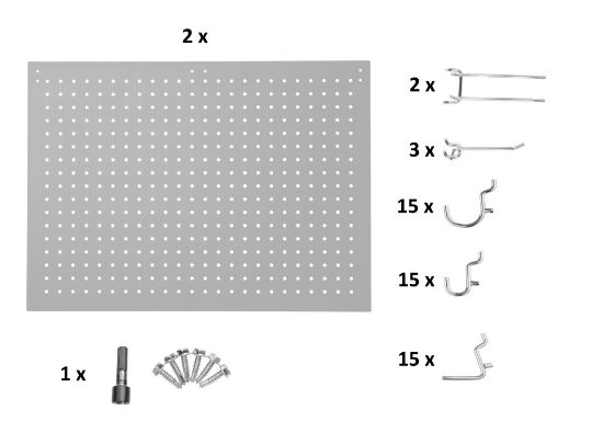 Picture of NPS® Set of 2 Peg Boards and 50 Hooks for 30" Wide HDT8 and SLT8 Tables