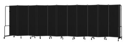 Picture of NPS® Room Divider, 6' Height, 11 Sections, PET Material Black, Black Frame