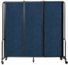 Picture of NPS® Room Divider, 6' Height, 3 Sections, Blue Panels and Black Frame