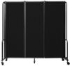 Picture of NPS® Room Divider, 6' Height, 3 Sections, Black Panels and Black Frame