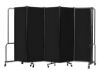Picture of NPS® Room Divider, 6' Height, 5 Sections, Black Panels and Black Frame