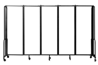 Picture of NPS® Room Divider, 6' Height, 5 Sections, Whiteboard Panels, Black Frame
