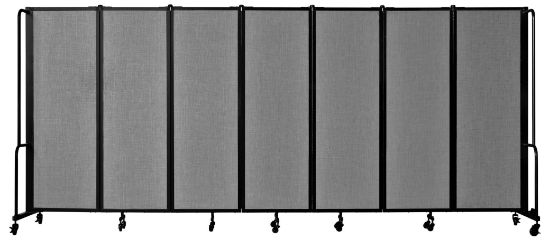 Picture of NPS® Room Divider, 6' Height, 7 Sections, Grey Panels and Black Frame